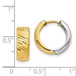 Load image into Gallery viewer, 14K Two-tone Gold Textured Hoop Earrings  14mm width
