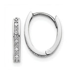 Load image into Gallery viewer, 14K White Gold Diamond-cut Hinged Hoop Earrings 10mm width
