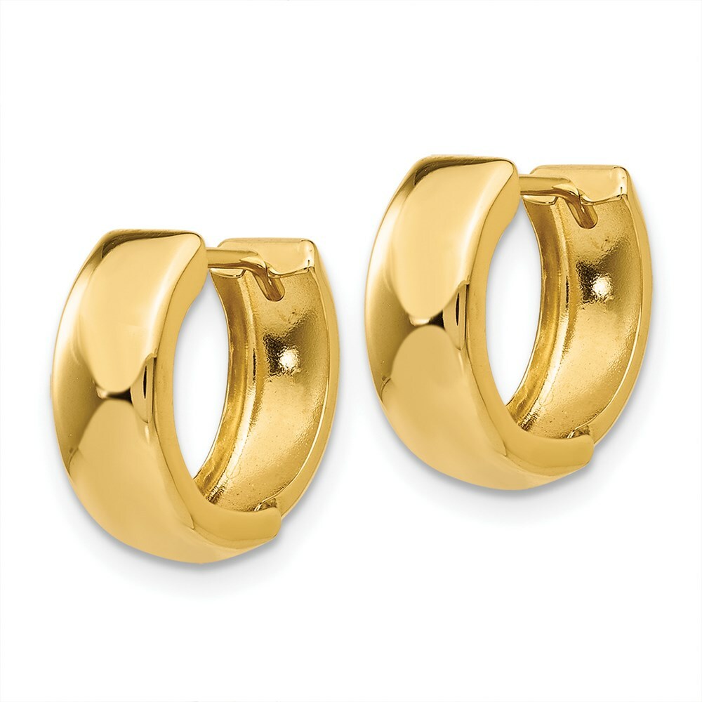 14K Yellow Gold Hinged Hoop Earrings  12mm width