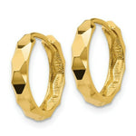 Load image into Gallery viewer, 14K Yellow Gold Diamond-cut Hoop Earrings  14mm width
