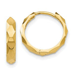Load image into Gallery viewer, 14K Yellow Gold Diamond-cut Hoop Earrings  14mm width
