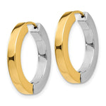 Load image into Gallery viewer, 14K Two-tone Gold Polished Hollow Hinged Hoop Earrings  21mm width
