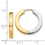 Load image into Gallery viewer, 14K Two-tone Gold Polished Hollow Hinged Hoop Earrings  21mm width
