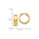 Load image into Gallery viewer, 14K Yellow Gold Textured Hinged Hoop Earrings  14mm width
