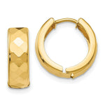 Load image into Gallery viewer, 14K Yellow Gold Textured Hinged Hoop Earrings  14mm width
