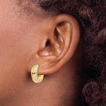 Load image into Gallery viewer, 14K Two-tone Gold Textured Hinged Hoop Earrings  16mm width
