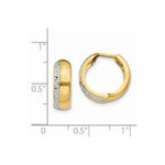 Load image into Gallery viewer, 14K Two-tone Gold Textured Hinged Hoop Earrings  16mm width
