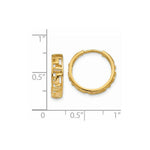 Load image into Gallery viewer, 14K Yellow Gold Greek Key Hinged Hoop Earrings  16mm width

