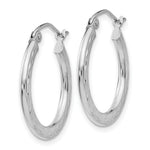 Load image into Gallery viewer, 14K White Gold Diamond-cut 2.5x20mm Hollow Hoop Earrings 21mm width
