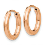 Load image into Gallery viewer, 14K Rose Gold Polished Hollow Hinged Hoop Earrings  15mm width
