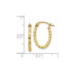 Load image into Gallery viewer, 14K Yellow Gold Diamond Cut Oval Hollow Hoop Earrings  13mm width
