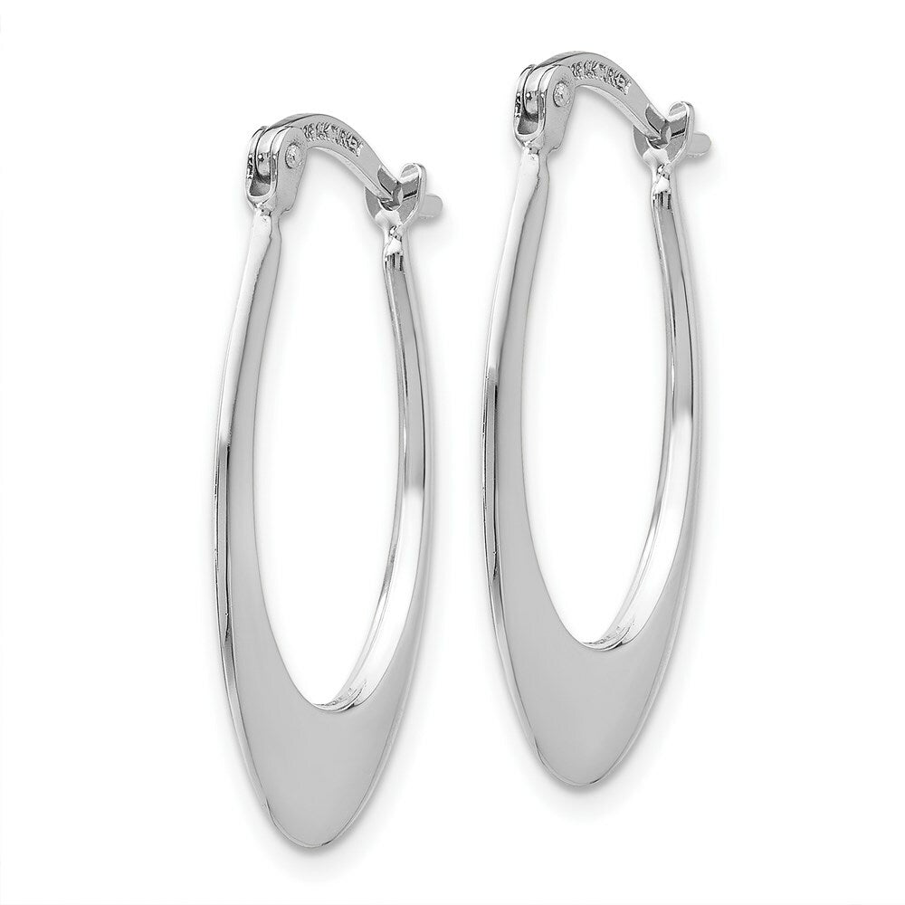 14K White Gold Polished Hoop Earrings  15mm width