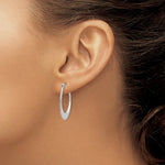 Load image into Gallery viewer, 14K White Gold Polished Hoop Earrings  15mm width
