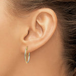 Load image into Gallery viewer, 14K Yellow Gold Yellow and White Gold Diamond Cut Twisted Hoop Earrings  19mm width
