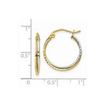 Load image into Gallery viewer, 14K Yellow Gold Yellow and White Gold Diamond Cut Twisted Hoop Earrings  19mm width
