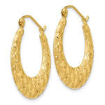 Load image into Gallery viewer, 14K Yellow Gold Laser Cut Patterned Hoop Earrings  25mm width
