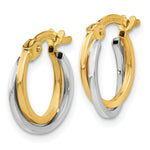 Load image into Gallery viewer, 14K Two-tone Gold Polished Hollow Hoop Earrings  12mm width
