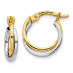 Load image into Gallery viewer, 14K Two-tone Gold Polished Hollow Hoop Earrings  12mm width
