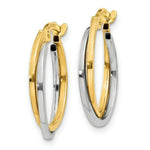 Load image into Gallery viewer, 14K Two-tone Gold Polished Hollow Hoop Earrings  17mm width
