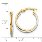 Load image into Gallery viewer, 14K Two-tone Gold Polished Hollow Hoop Earrings  17mm width
