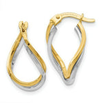 Load image into Gallery viewer, 14K Two-tone Gold Twisted Hoop Earrings  11mm width
