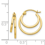 Load image into Gallery viewer, 14K Yellow Gold Double Hoop Earrings  17mm width
