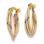 Load image into Gallery viewer, 14K Tri-Color Gold Twisted Hoop Earrings  12mm width
