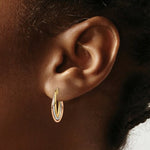 Load image into Gallery viewer, 14K Tri-Color Gold Twisted Hoop Earrings  12mm width
