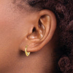 Load image into Gallery viewer, 14K Yellow Gold &amp; Rhodium Heart Hollow Hoop Earrings  10mm width
