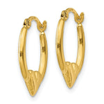 Load image into Gallery viewer, 14K Yellow Gold Heart Hoop Earrings  13mm width
