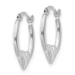 Load image into Gallery viewer, 14k White Gold Heart Hoop Earrings
