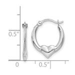 Load image into Gallery viewer, 14k White Gold Heart Hoop Earrings
