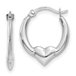 Load image into Gallery viewer, 14k White Gold Heart Hoop Earrings
