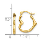 Load image into Gallery viewer, 14K Yellow Gold Heart Shaped Hollow Hoop Earrings  13mm width

