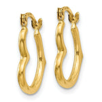 Load image into Gallery viewer, 14K Yellow Gold Heart Shaped Hollow Hoop Earrings  13mm width
