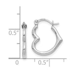 Load image into Gallery viewer, 14K White Gold Heart Shaped Hollow Hoop Earrings
