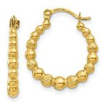 Load image into Gallery viewer, 14K Yellow Gold Beaded Hoop Earrings  16mm width

