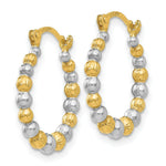 Load image into Gallery viewer, 14K Yellow Gold &amp; Rhodium Beaded Hoop Earrings  16mm width
