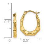 Load image into Gallery viewer, 14K Yellow Gold Hollow Oval Hoop Earrings  14mm width
