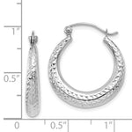 Load image into Gallery viewer, 14K White Gold Diamond Cut Hollow Hoop Earrings 21mm width
