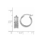 Load image into Gallery viewer, 14K White Gold Diamond Cut Satin Hoop Earrings 15mm width
