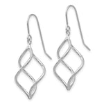 Load image into Gallery viewer, 14K White Gold Polished Short Twisted Dangle Earrings
