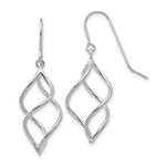 Load image into Gallery viewer, 14K White Gold Polished Short Twisted Dangle Earrings
