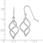 Load image into Gallery viewer, 14K White Gold Polished Short Twisted Dangle Earrings
