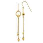 Load image into Gallery viewer, 14K Yellow Gold Diamond Cut Dangle Shepherd Hook Earrings
