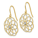 Load image into Gallery viewer, 14K Yellow Gold &amp; Rhodium Diamond-cut Fancy Shepherd Hook Earrings
