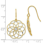 Load image into Gallery viewer, 14K Yellow Gold &amp; Rhodium Diamond-cut Fancy Shepherd Hook Earrings

