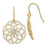 Load image into Gallery viewer, 14K Yellow Gold &amp; Rhodium Diamond-cut Fancy Shepherd Hook Earrings
