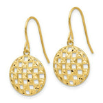 Load image into Gallery viewer, 14K Yellow Gold Circle Diamond-cut Shepherd Hook Earrings
