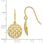 Load image into Gallery viewer, 14K Yellow Gold Circle Diamond-cut Shepherd Hook Earrings
